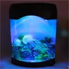 Nyaste Creative Beautiful Aquarium Night Light Tank Simning Mood Ljus Hållbar Heminredning Simulering Maneter LED-lampa