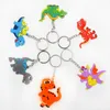 20 pièces plus récent dessin animé dinosaure porte-clés Silicone dinosaure porte-clés Pvc porte-clés pour enfants cadeaux dinosaure thème animaux porte-clés accessoires