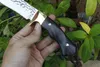 Outdoor Survival Hunting Knife High Carbon Steel Satin Bowie Blade Full Tang Ebony Handle Fixed Blades Knives Leather Sheath