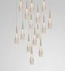 2019 varmdesigner ledd vatten droppe hängande ljus minimalistisk skandinavisk loft kristall hängande lampa kreativ restaurang ljus