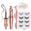 Magnetic False Eyelashes & Magnetic Liquid Eyeliner & Tweezer Set 5 Magnet False Eye lashes Set Glue Make Up Tools 4 Pairs eyelash 3 in1 set