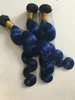 Estensioni dei capelli Ombre Blue Two Tone Black and Blue Virgin Bundles Weft Weaves