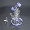 Double Recycler Bong Slited Donut Perc Hookahs Glas Bongs Sidecar DAB Rig Vattenrör Riggar med 14,5 mm gemensam XL-320