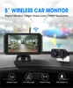 Vidéo de voiture Jansite 5 moniteur caméra de recul numérique 1080P système de stationnement automatique sans fil Vision nocturne étanche sauvegarde Camer284Q