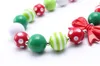 Nieuwste Mode Kerst Baby Kid Chunky Ketting Beste Gift Red Bow Bubblegume Bead Chunky Ketting Sieraden voor Baby Kid Girl