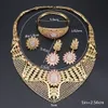 Fashion Crystal Stone Wedding Jewelry Set for Brides Gold Color Necklace Earring Set for Women African Jewelry Set8463942