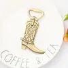 Creative Alloy Cowboy Boot Bottle Opener Antik Brass Ölöppnare Bröllopsgåvor Favoriter för gäster WB1016