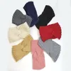 Bow knit hair band lady headband Europe and America autumn winter solid colors new big girls hair accessories