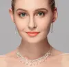 2022 Bling Peals Bridal Jewelry Set Silver White Plated Necklace Pearl earrings Wedding jewellery sets for bride Bridesmaids women244H