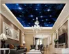 Customized Large starry sky photo wallpaper 3d ceiling murals wallpaper Starry night sky sky zenith ceiling mural papel de parede