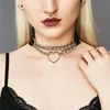 ketting choker voor vrouwen hart chokers retro lederen kraag kettingen mode hiphop sieraden groothandel wil en zand drop -schip