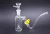 Catcantes de cinzas de vidro 14mm 45 graus kits com adaptadores de j-gancho 14mm vidro de vidro queimador de óleo tubulação keck clipes pneus ashcatcher bongs plataformas petrolíferas 2pcs