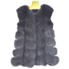 2018 New Real  fur Women Vest Leather Fashion Luxury Thick Warm Coat Jacket Solid Color Fur Vests Women Coats