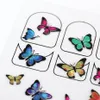 Nail Art Etiketler Renkli Kelebek 3D Yapışkan Çıkartmaları Tasarım DIY Manikür Kaydırıcılar Nails Için Folyolar Dekorasyon Sarar LA1787