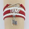 Trump 2020 Love Parp Bracelet American Flag Charm Bangle Letter Pu Leather Wrap polsbandjes voor feestjuwelencadeau KJJ578901715