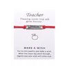 Lettre en gros TEACH Bracelet avec cartes-cadeaux Wish Bracelet Bijoux Cadeau pour enseigner Prix de gros de haute qualité