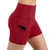 Shorts feminino para ioga com bolsos, controle de barriga, treino, corrida, academia atlética, yoga, com bolso lateral, cintura alta, esportivo, 17529816