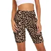 Qnpqyx ny mode leopard print leggings kvinnor shorts casual fitness byxor för lady kvinnor hög midja casual biker shorts femme