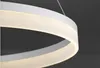 간단한 아크릴 연구 교수형 램프 반지 현대 성격 크리 에이 티브 침실 식당 룸 램프