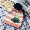 Fashion-Christmas Kids Knitting Santa Hat Varm Vinter Barn Xmas Gratis Snowflake BeanOutdoor Baby Ski Caps TTA2021-2