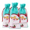 5pcs Christmas Makeup Brushes Set Kit Beautiful Professional Make Up Brush Tools with Drawstring Santa Claus Print Bag Gift D3081337