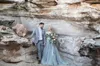 Fairy Beach Boho Lace Late Dresses Highnnect A Line Soft Tulle Cap Capeves Backless Light Blue Tarts بالإضافة إلى حجم Bohemian Bridal8168433