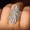 Engagement wedding Jewelry 925 Sterling Silver ring finger Shine Gorgeous line Wide Simulated diamond Rings for women