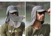 Homens Colapsible Outdoor Rápido Secagem UV Pescoço Proteção Chapéu de Pesca Verão Respirável Escalada Antimoquito Tático Sun Caps DHL Remessa