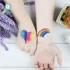 RocooArt Olika Rainbow Tattoo Klistermärke Gay Pride Sticker Ansikte Kosmetisk Härlig Kroppskonst Tillfälligt Färgrik Klistermärke