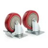 Freeshipping 2 x Heavy Duty 75 milímetros de borracha da roda giratória Castor Wheels Trolley Caster Brake Set de rícino