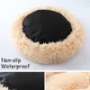 Lit rond en polaire chaud pour animaux de compagnie, coussin pour petits, moyens et grands chiens, chat, longue peluche, niche d'hiver pour chien, tapis pour chiot, chaise longue, canapé