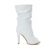 Rontic New Arrival Women Summer Boots Stylish Thin High Heels Ladies Boots Charm Peep Toe White Casual Shoes Women US Size 4-15