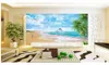 Muurschildering 3D Wallpaper 3D Muurdocumenten voor TV Achtergrond Liefde Zee Woonkamer TV achtergrond Muur