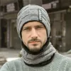 Yeni Şapka Eşarp Set Moda Kış Örme Şapka Maske Hood Ile Beanies neckercheif Maske Kaput Kafatası Sıcak Açık Şapkalar Caps 5 Renkler