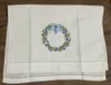 Zestaw 12 Home Textiles Handerchief White Lniana Heamstitch Herbata Ręcznik Ręcznik Gościnny Dish Kuchnia Łazienka Ręczniki 14 "X22" Hafty Kwiatowy