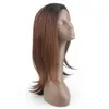 ミディアムブラウンレースフロント合成ヘアウィッグパートXSRESS OMBRE COLOR STRAIGHT LACE FRONTAL WIG WIRD BABY HAIR FOR WOMEN Y19071132105