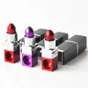 Metall-Lippenstift-Rohr, Lippenstift-Rohr, tragbare Metall-Rauchpfeifen, magische Neuheit, Geschenk für Frau, rot-lila Rauch-Accessoire