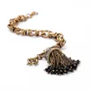 Antiguidade cor de ouro borla pulseira jóias moda charme pulseiras pulseiras para as mulheres