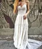 2019 Abiti da sposa in pizzo bohémien Una linea Abiti da sposa sexy con scollo a spaghetti Boho abiti da sposa Abito da sposa da spiaggia