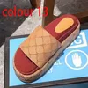 Beach slippers fashion Thick bottom designer Women Shoes Cartoon Alphabet lady Platform Leather Heels letter Slides sexy High heel Sandals Large size 35-42 With box