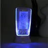 LED réveil numérique LCD calendrier thermomètre avec rétro-éclairage bleu horloge de bureau horloge numérique multifonction avec l'heure