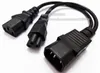 IEC 320 C14 3PIN MANNELIJKE NAAR C13 + C5 Vrouwelijke Power Adapter Kabel Y-Type Splitter Netsnoer Over 30 CM / 1PCS
