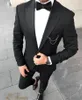 Düğün Smokin Adam Parti Akşam Yemeği Takım Elbise Slim Fit Damat Kıyafet Groomsmen Ucuz Örgün Balo Takım Elbise İki Adet Suits (Ceket + Pantolon + Kravat)