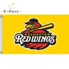 MiLB Rochester Red Wings Drapeau 3 * 5ft (90cm * 150cm) Drapeau en polyester Bannière décoration volant maison jardin drapeau Cadeaux de fête