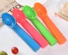 100pcs 1753cm Sweet Color Ice Cream Scoop Plastic Melon Baller Thicken Cylindrical handle Dessert Spoon Kitchen Tool9847515