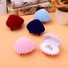 [Ddisplay] Velvet Sea Shell Ring Jewelry Box Lovely Cowry Naszyjnik Biżuteria Stoi Uchwyt Festiwal Conch Kolczyk Studia Biżuteria Wyświetlacz