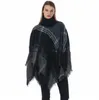 Poncho Manta Garotas Verificação Vintage Cape Cachecol Envoltório Cashmere Scarves Lady Inverno Shawl Cardigan Coberturas Cloak Casaco Camisola Czyq6125