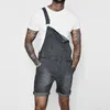 Jeans broek heren gescheurde jumpsuits mode high street noodlijdende denim bib overalls voor man jarretel size s-xxl