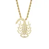 UNISEX Modna Scorpion Naszyjniki wisiorek Bling mrożony bioder biżuteria
