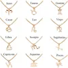 12 Konstellation Halsketten Anhänger Chokerhalsketten für Frauen Gold Silber Legierung Personalisierte Mode Anhänger Kette Halskette Schmuck Geschenk